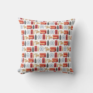 London Icon and Corgi Collage Pattern Cushion