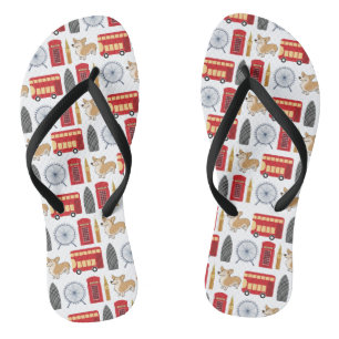 London Icon and Landmarks Pattern Thongs