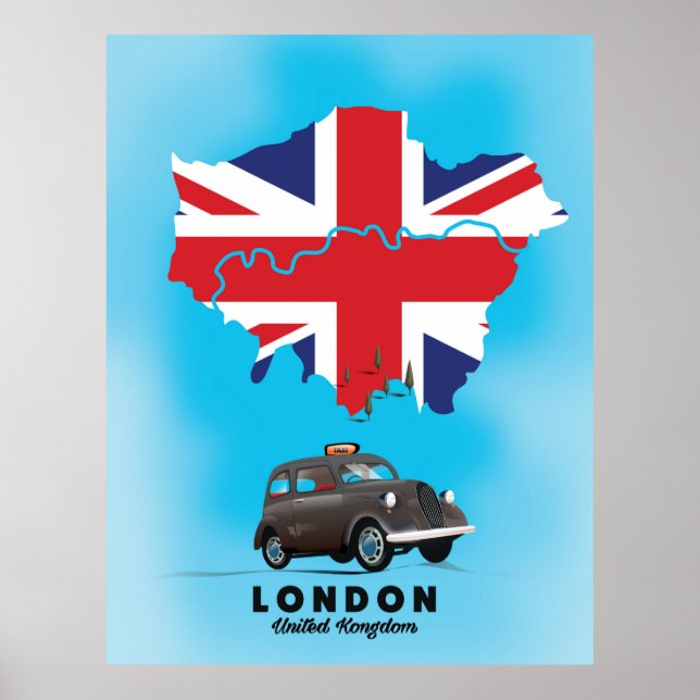 London Illustrated map travel poster (Front)