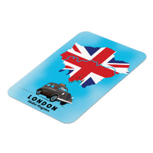 London Illustrated map travel poster Magnet