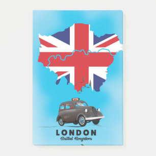 London Illustrated map travel poster Post-it Notes