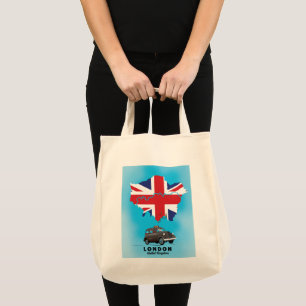 London Illustrated map travel poster Tote Bag