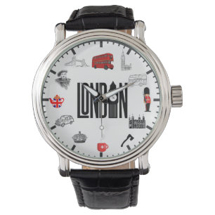 London images wrist watch. London Bus, Big Ben Watch