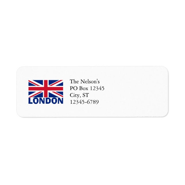 London in Blue Return Address Label (Front)