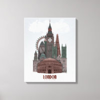 London in Clouds Red and Green
