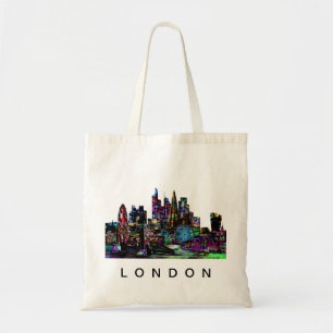 London in graffiti tote bag