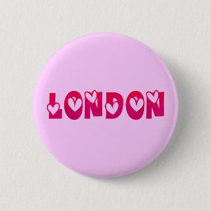 London in Hearts 6 Cm Round Badge