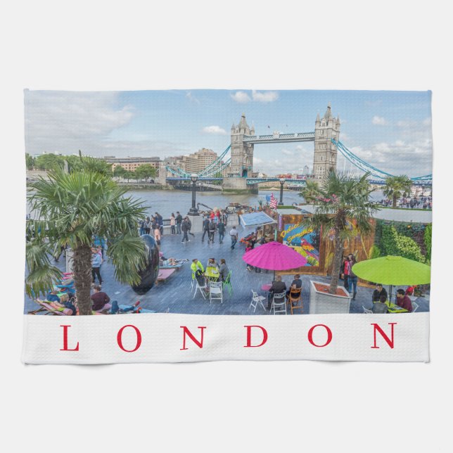 London in summer tea towel (Horizontal)
