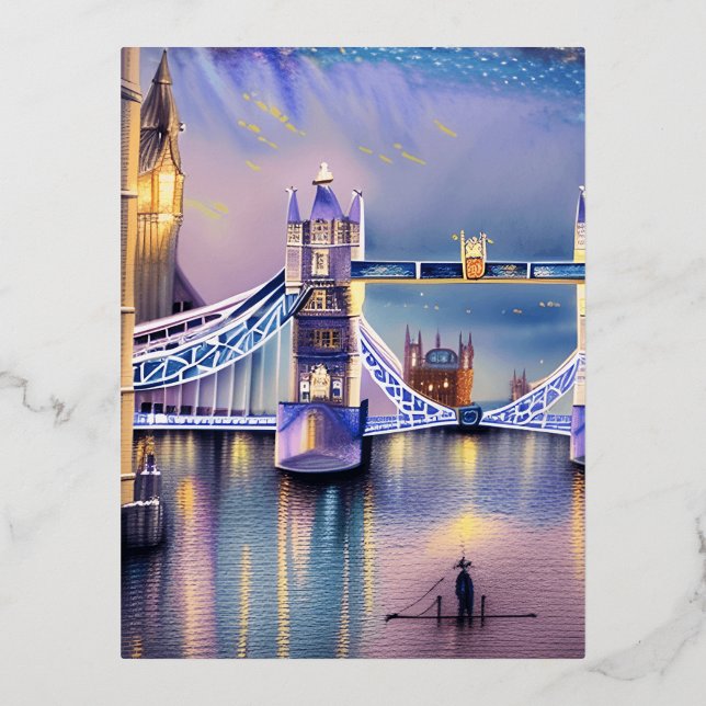 London is the capital city of England and the Unit Foil Holiday Postcard (Front)