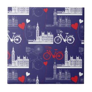 London Landmarks Pattern Ceramic Tile