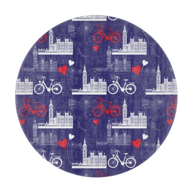 London Landmarks Pattern Cutting Board (Front)
