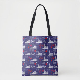 London Landmarks Pattern Tote Bag