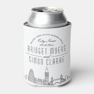 London Landmarks Stylised   Wedding Can Cooler