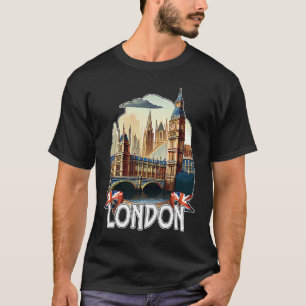 London Landscape Graphic Tourist Souvenir England T-Shirt