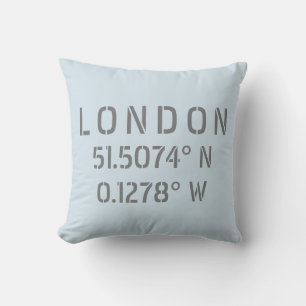 London Latitude & Longitude Cushion