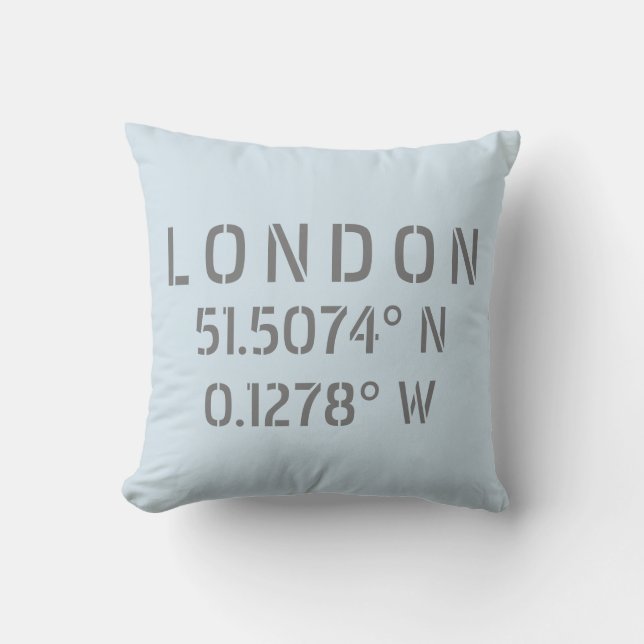 London Latitude & Longitude Cushion (Front)