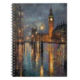 London Lights in the Rain Notebook