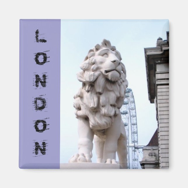 London Lion Statue Magnet (Front)