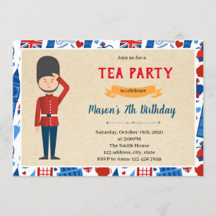 London little soldier birthday theme Invitation