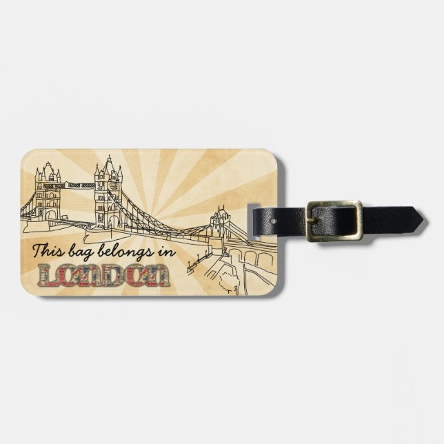 London Luggage Tag Bag Tag (Front Horizontal)