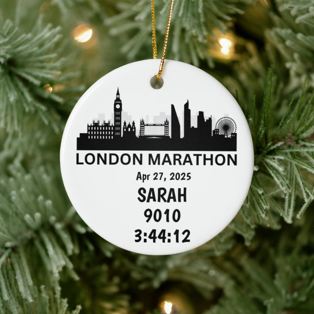 London Marathon 2025 Finisher Gift for Runners Ceramic Ornament (Tree)