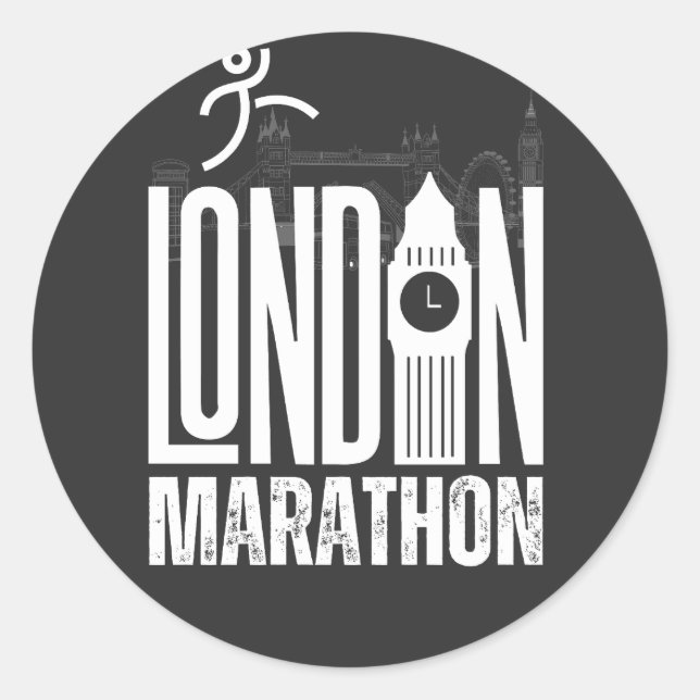 London Marathon Classic Round Sticker (Front)