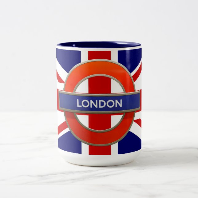 London Metro/ Flag Two-Tone Coffee Mug (Center)