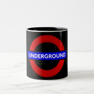 London Metro  Underground Sign Two-Tone Coffee Mug