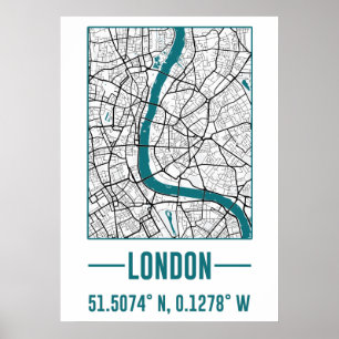 LONDON Minimalist city Map, LONDON DIY city Map Poster
