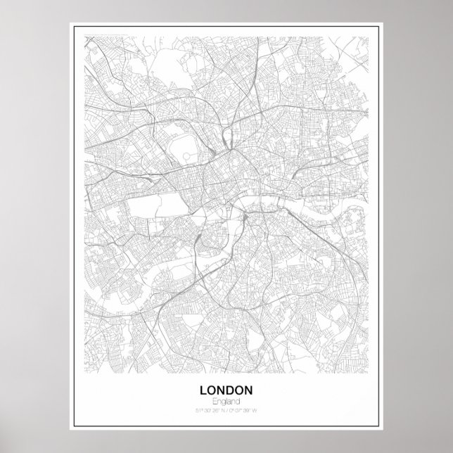 London Minimalist Map Poster (Style 2) (Front)