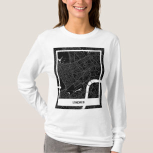 London minimalist map T-shirt - Black-white