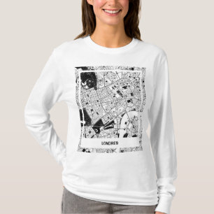 London minimalist map T-shirt - Black-white
