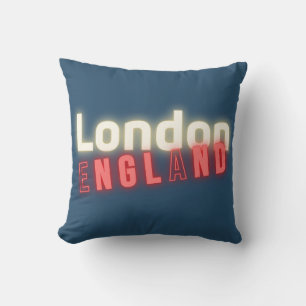 London Neon Lights Typography   Cushion