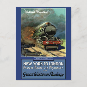 London  New York Great Western Railway Postcard