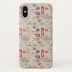 London Newspaper Pattern iPhone X Case