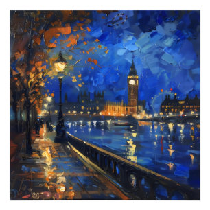 London Night Impressionism Photo Print
