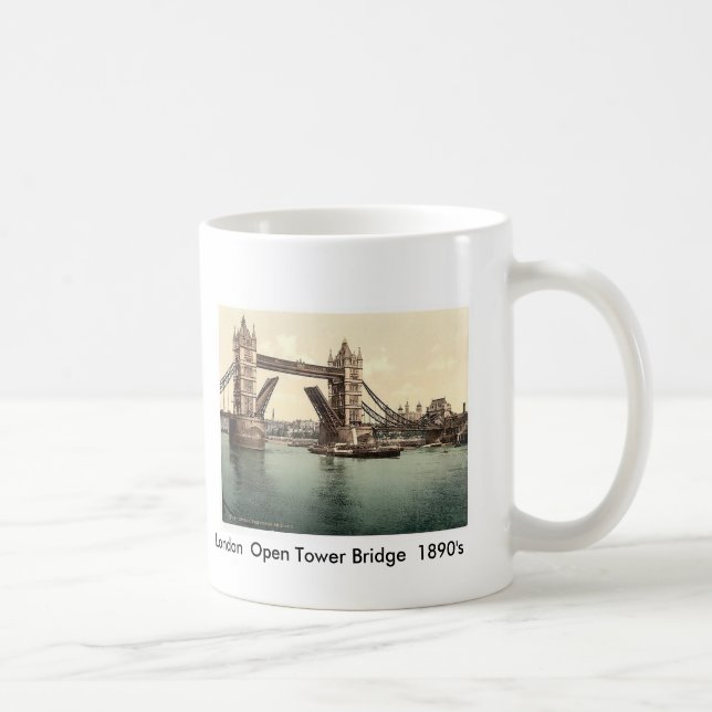 London  Open Tower Bridge  1890's Coffee Mug (Right)
