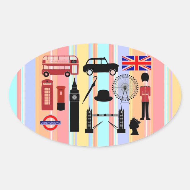 London Oval Stickers (Front)