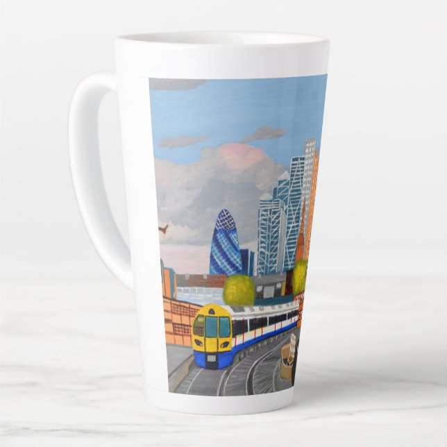 London Overground Latte Mug  (Left Angle)