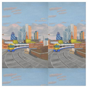 London Overground train cotton fabric