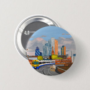 London Overland train- Hoxton station 6 Cm Round Badge