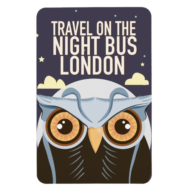 London Owl Poster print. Magnet (Vertical)