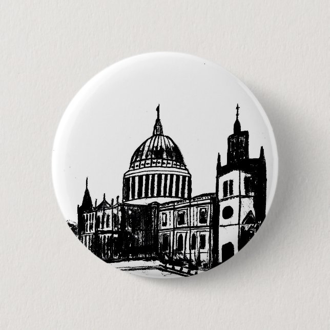 London painting 6 cm round badge (Front)