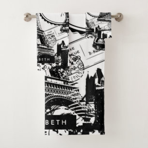 London,Paris Bath Towel Set