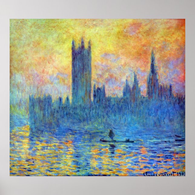 London Parliament in Winter by Claude Monet Poster (Front)