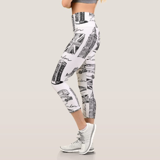 London Pattern Capri Leggings (Left)