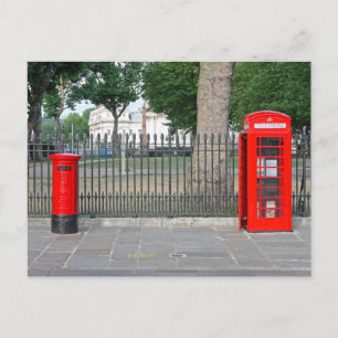 London phone booth & postbox postcard