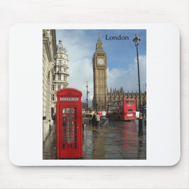 London Phone box & Big Ben (St.K) Mouse Pad (Front)
