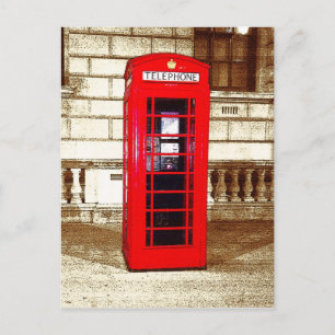 London Phone Box (poster edge effect) Postcard