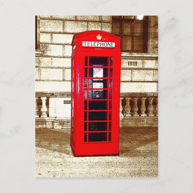 London Phone Box (poster edge effect) Postcard (Front)